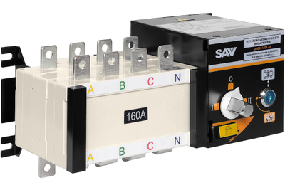Реверсивный рубильник АВР (устройство автоматического ввода резерва) SHIQ5-160 4P, 019924