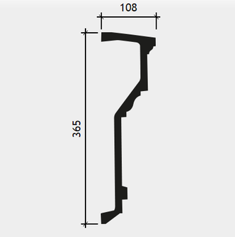 Карниз 4.81.002 сборный - 365*108*2000мм