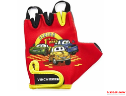 Перчатки велосипедные детские Cars гелевые вставки красный 3XS/4XS (VG 940 cars)