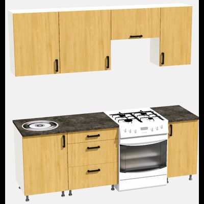 Кухня Эконом 1,5 метра (1100х400) Цвет: Дуб Сонома/Дуб Сонома