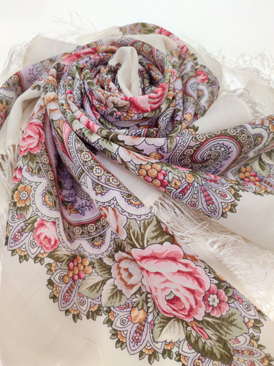 Павловопосадский платок Винные ягоды 2025-0