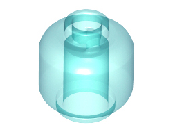 Minifigure, Head Plain - Vented Stud, Trans-Light Blue (28621 / 6168667)