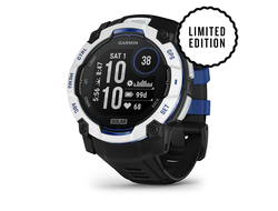 Garmin Instinct 3 50mm Solar Whitestone with Black/Bolt Blue Band (010-02935-03 / 010-02935-43)