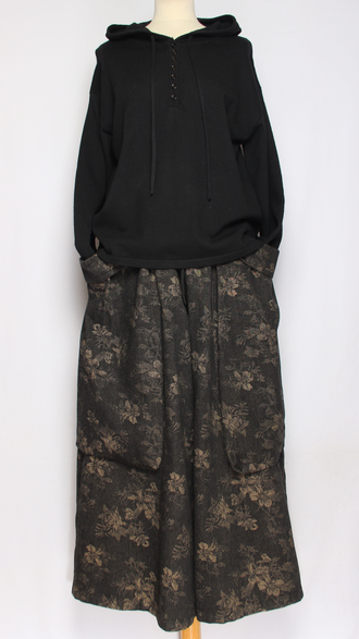 Джемпер ХЛОПОК "Капюшон мелкие пуговки" черный, белый  до р.50