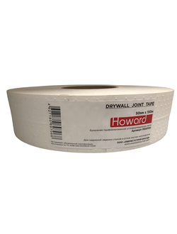 Бумажная лента с частой перфорацией 50мм х 150м HOWARD DRYWALL JOINT TAPE