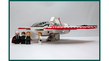Шаттл Джедаев  «T–6»  в стояночном режиме (крылья параллельно земной поверхности) ― Конструктор LEGO # 7931.