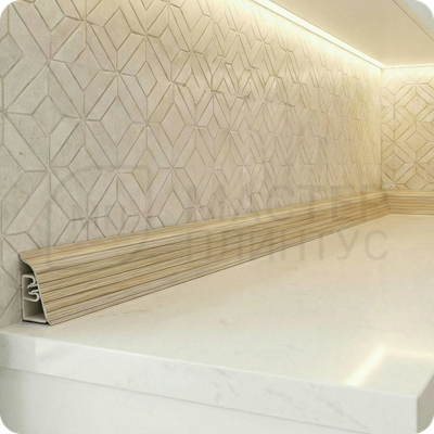 Пластиковый Плинтус для столешницы CEZAR BL44  дуб хай лайн