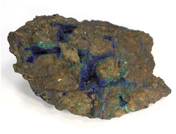 Азурит, Малахит, Азуромалахит, коллекционный образец, Россия (102*75*39 мм, 243 г) №19422