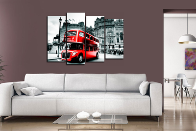 Модульная картина "Лондонский автобус"