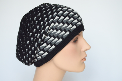 Вязаный итальянский берет черный Vizio 5330
