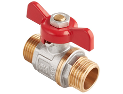 Кран шаровый (ручка-бабочка) наружная-наружная резьба /AquaHit™/