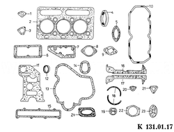 комплект прокладок Д2500 каталог