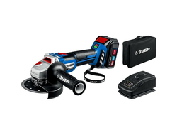 Бесщеточная угловая шлифмашина ЗУБР Профессионал 1 АКБ, 4 Ач, в сумке, 20В (AB-125-41)