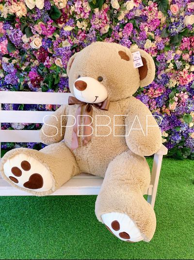 Большой плюшевый мишка 150 см кремовый Тони