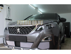 Защита радиатора Peugeot 3008 2016- chrome боковые
