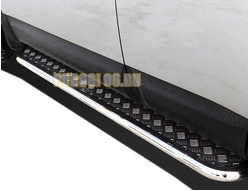 Пороги с накладным листом	d53 для Nissan Qashqai (2008-2013)