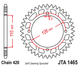 Звезда ведомая алюминиевая JT JTA1465.46 (JTA1465-46) (A1465-46) для Kawasaki Off Road