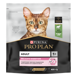Pro Plan (Про План) Delicate сухой корм для взрослых кошек при чувствительном пищеварении с ягненком, 400 г