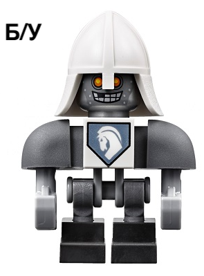! Б/У - Lance Bot - Dark Bluish Gray Shoulders, White Helmet, n/a (nex091) - Б/У