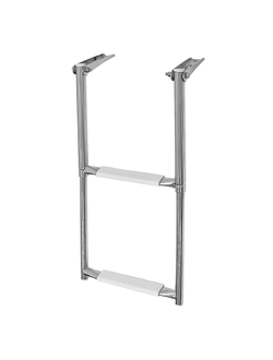 Трап телескопический складной, 2 белых ступени (ширина 305 мм.)