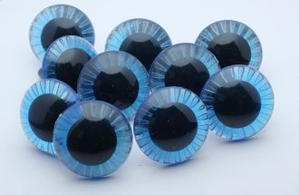 Глаза живые синие с лучиками, диаметр 25 мм, 1000 шт (Оптом)