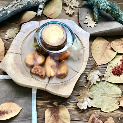 спил со стеклянным клошем XL