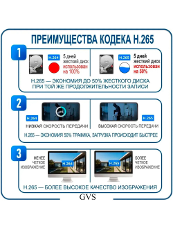 Комплект IP-камер 8 Мегапикселей с записью звука «GVS DS-F8-Full IP 4K»