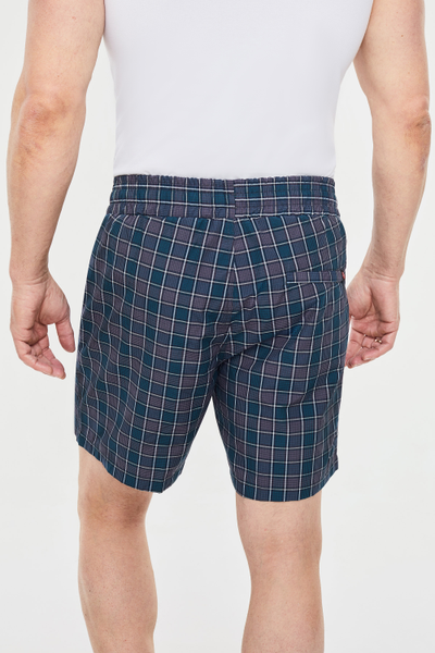 Мужские спортивные шорты бирюзовая средняя клетка  412SM-RG-915