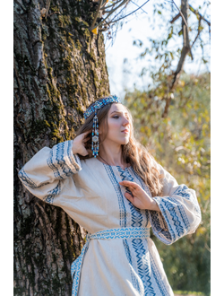 Платье "Белый Рассвет" ручное ткачество