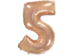 Цифра 5 розовое золото