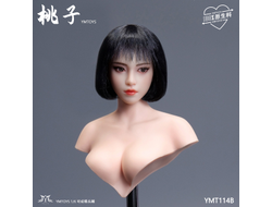 Женская голова (скульпт) с черным каре и подвижными глазами - 1/6 scale Asian female head sculpt with movable eyes Taozi (YMT114A) - YMTOYS