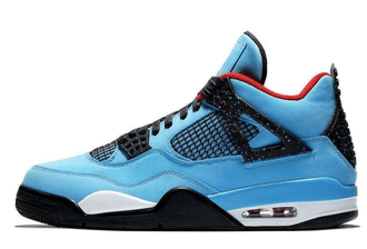 Nike Air Jordan Retro 4 ‘CACTUS JACK’ (Синие) сбоку