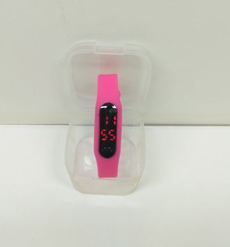 Часы наручные электронные силиконовый браслет, розовые (гарантия 14 дней)