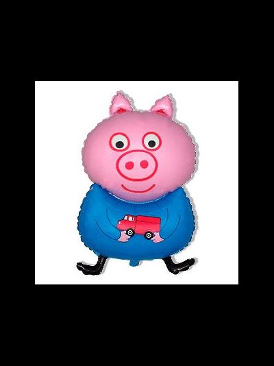 Фольгированный шар с гелием "Поросенок с машинкой" 80*46см