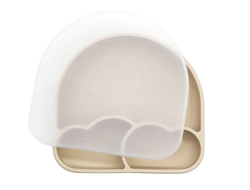 Тарелка секционная с крышкой БЕЖЕВАЯ