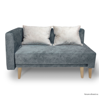 Кушетка Лилия-2, Серая/слоновая кость, правая (модификация 1)