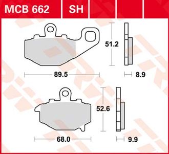 Тормозные колодки TRW MCB662
