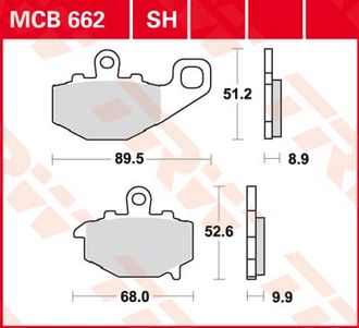 Тормозные колодки TRW MCB662