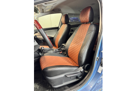 KIA Ceed II (2012-2018)(экокожа ромб,черный+темн.коричневый)