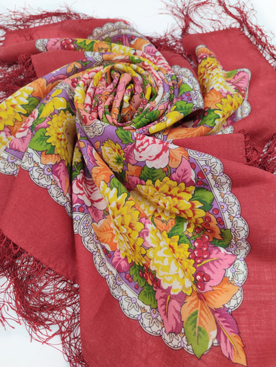 Павловопосадский платок  Восходящее солнце 1920-5