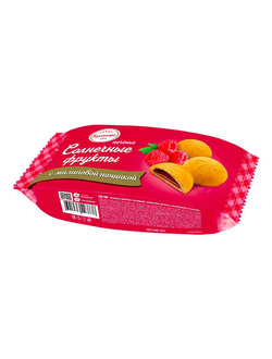 Печенье сдобное БРЯНКОНФИ "Солнечные фрукты" с малиновой начинкой 500 г, УТ-00030150, 4 упаковки