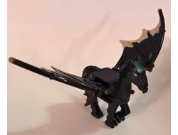 Horse, Skeletal with Marbled Trans-Brown Trailing Wings and White Eyes Pattern HP Thestral, Black (thestral02)