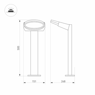 Светильник Arlight LGD-EYE-BOLL-H500-6W Warm 3000 (GR, 117 deg, 230V)