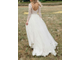 Свадебное платье в пол с кружевным верхом рукавами в стиле бохо CB-9058