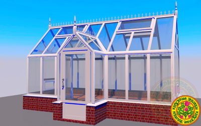 Английской теплицы из стекла и алюминия Елизавета XS 5000 x 2500 мм 03