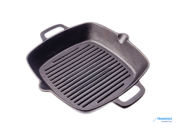 ЧУГУННАЯ СКОВОРОДА-ГРИЛЬ ДЛЯ СТЕЙКОВ,  26Х26Х4,5СМ