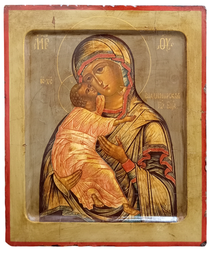 Владимирская Богородица. Рукописная икона.