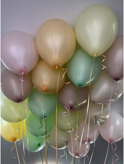 Шары персиковый, нежно-жёлтый, мятный, нежно-розовый, пыльно-розовый, кремовый 20 шт под потолок