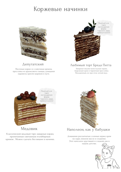 С венком малины и сердечками