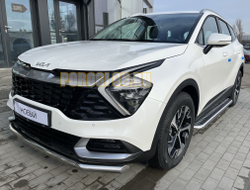 Пороги с накладным листом d53 для Kia Sportage 5 2022- комплектация GT-Line (кроме комплектации Style и X-Line)